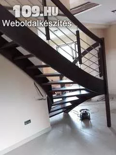 Pácolt, lakkozott keményfa lépcső készítés Székesfehérvár